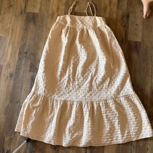 Kika Vargas Cream Textured Smocked Waist Tunic